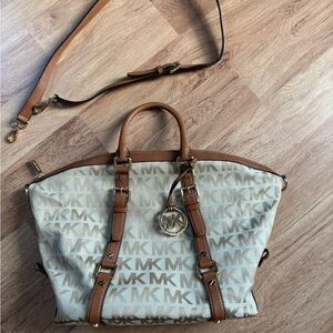 Michael Kors Brown and Tan Signature Tote